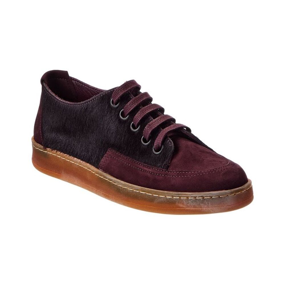 Arche Vaname Leather & Haircalf Sneaker, Red